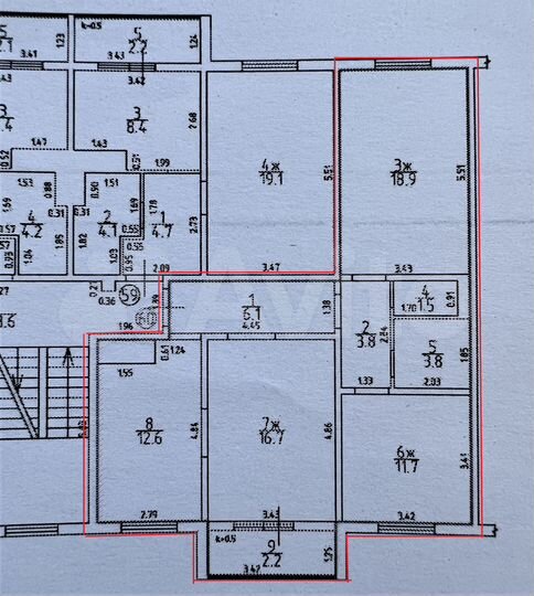 3-к. квартира, 75,1 м², 6/9 эт.