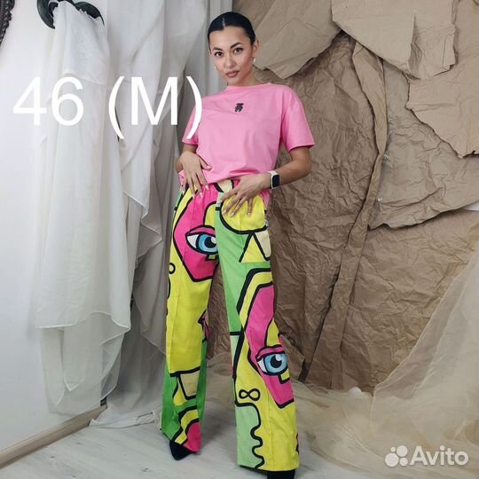 Широкие яркие штаны studio 46 (M)