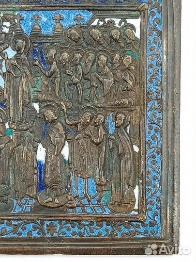 Икона Покров Пресвятой Богородицы. 5 эмалей (02785