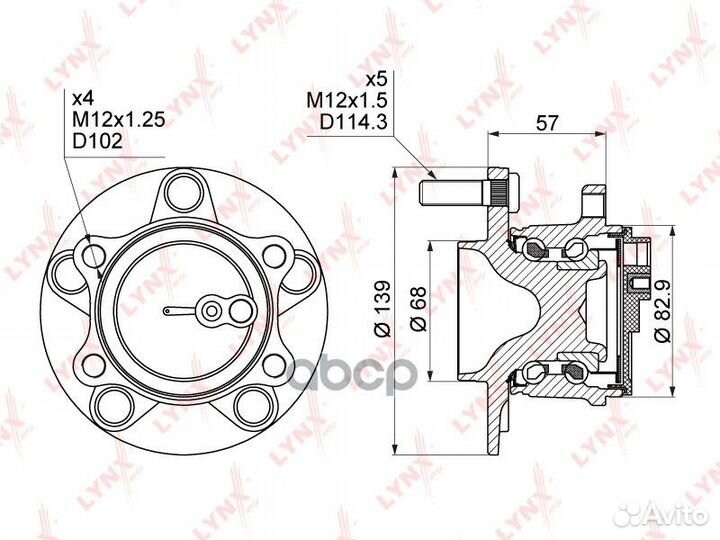 Ступица колеса зад прав/лев Mazda 3 (BM) 13