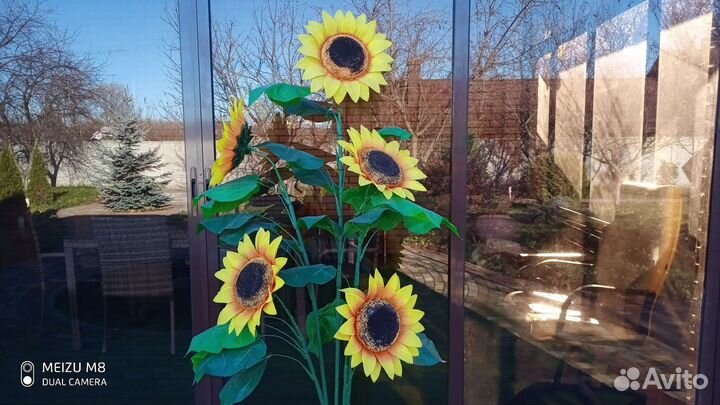 Подсолнух искусственный Высота 175 см ширина 90 см