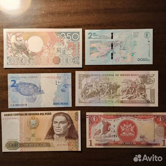 Купюры (банкноты) латинской Америки
