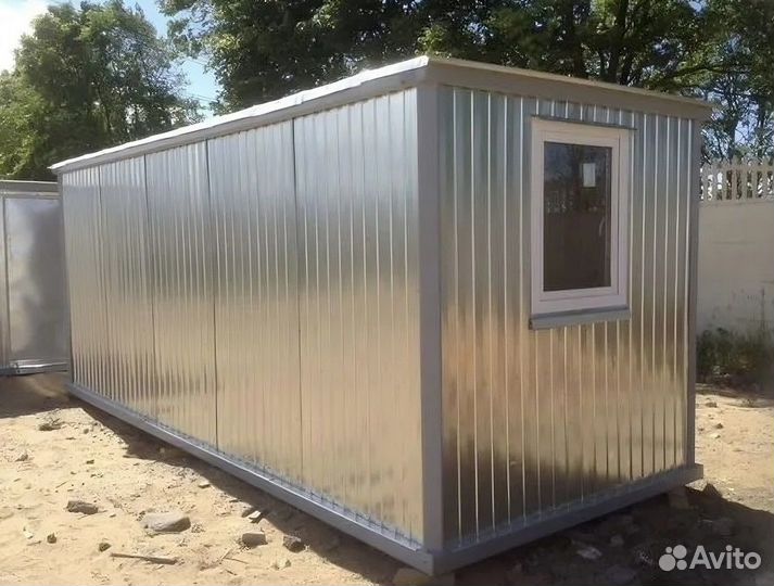 Складская бытовка, с воротами в торцевой стене, бк