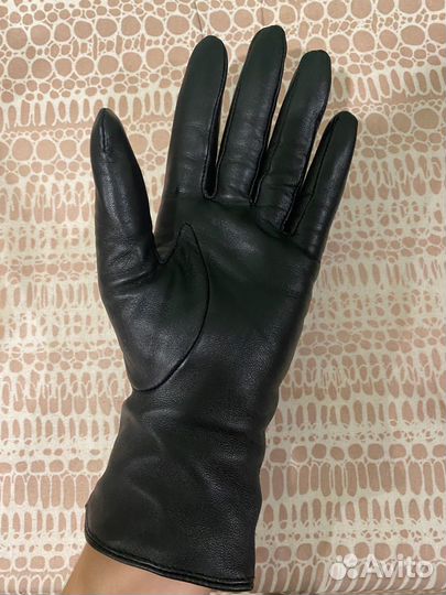 Перчатки женские кожаные зимние