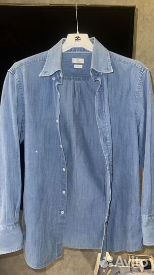 Джинсовая рубашка brunello cucinelli