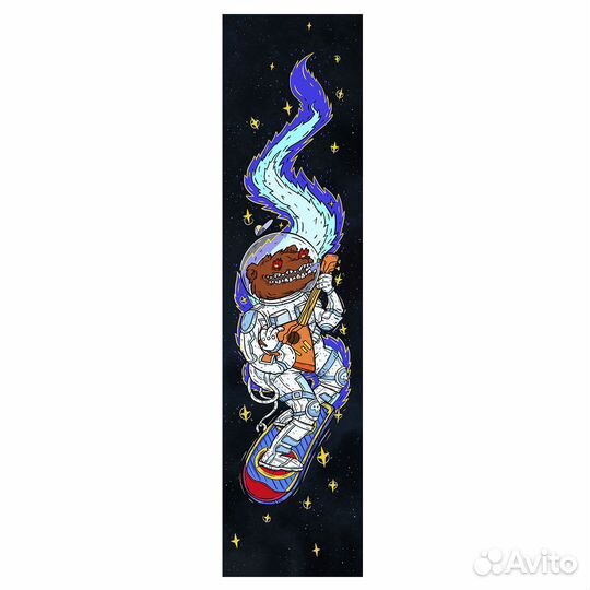 Шкурка для самоката Комета Космо-Медведь синий