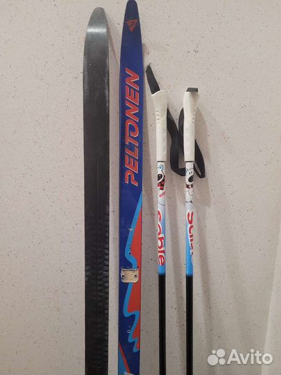 Лыжи детские беговые 100см с палками