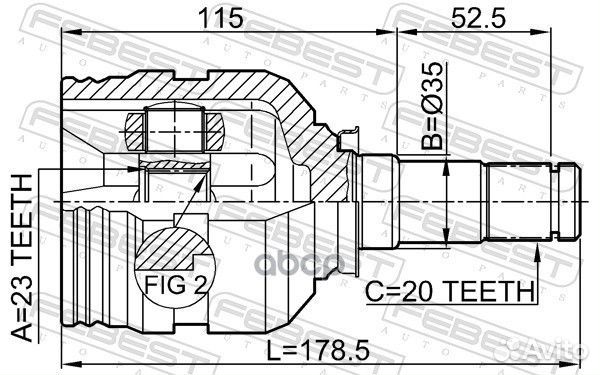 ШРУС внутренний левый 23x35x20 (toyota carina E