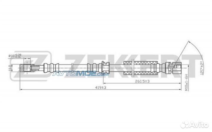 Zekkert BS-9214 Шланг тормозной передний Opel Vectra B 95