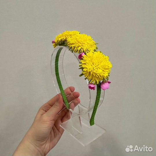 Ободок с цветами для девочки