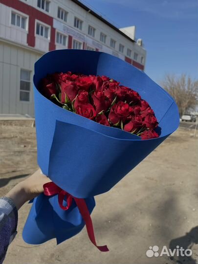 Красные розы 40 см / 60 см