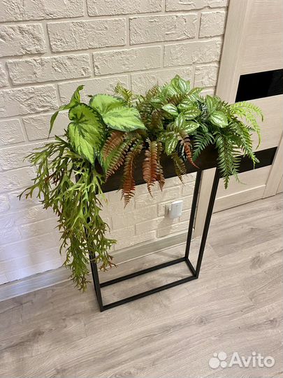 Фитомодуль искусственные цветы в ящиках