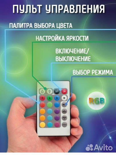 Светодиодная лента rgb с пультом 10 метров новая