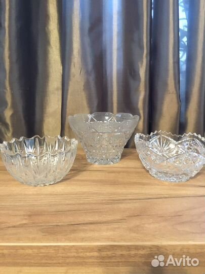 Вазы конфетницы хрустальные СССР
