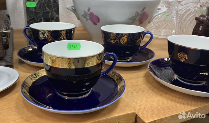 Чайные пары лфз, кобальт. СССР