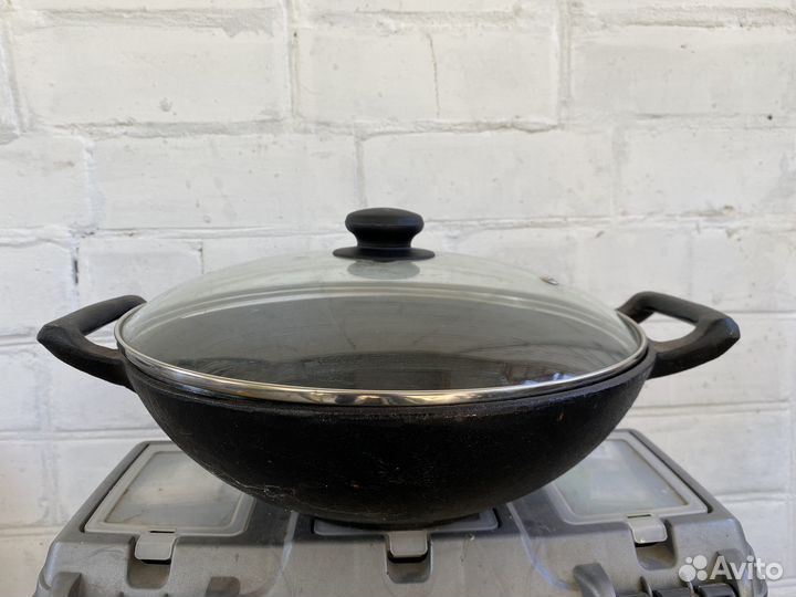Чугунная сковорода вок казан