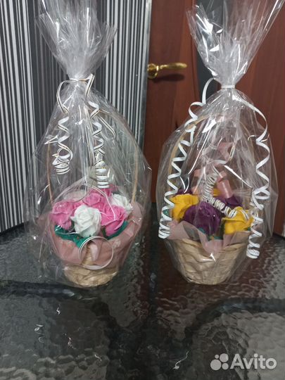 Букет из мыльных роз