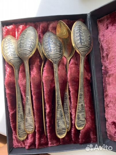 Набор чайных ложек, новые, серебро 825 проба, СССР