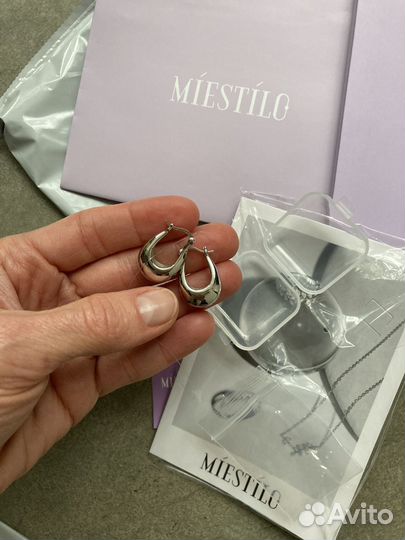 Серьги серебро новые miestilo