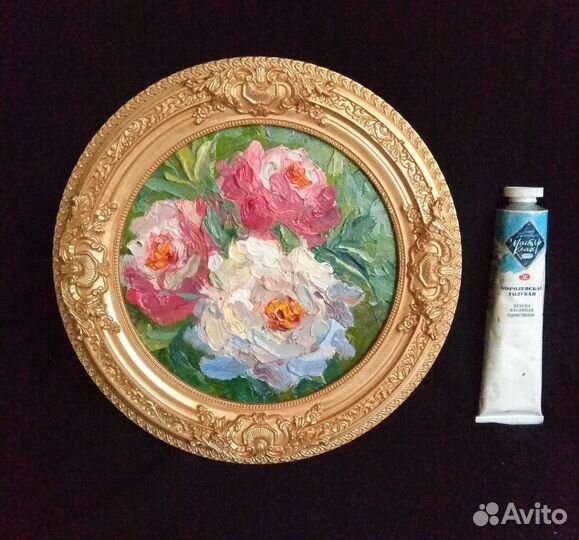 Пионы, картина маслом