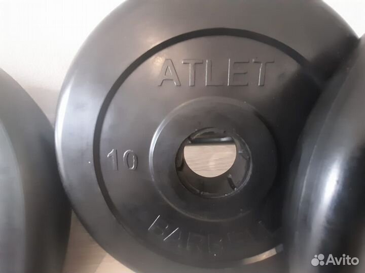 Штанга гриф с блинами 75 кг, стойкой + гиря и гант