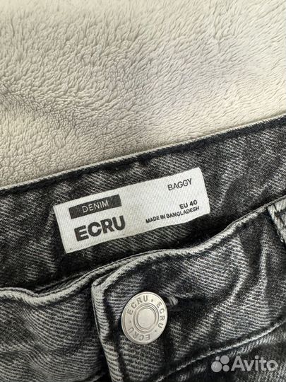 Джинсы широкие багги ecru