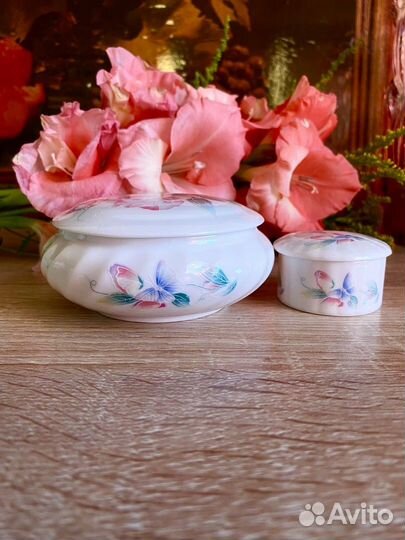 Фарфоровые шкатулки, винтаж. Англия