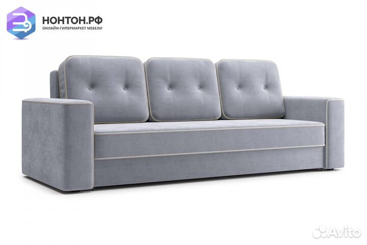 Диван еврокнижка Берген 3-х местный серый
