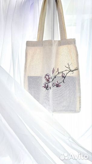 Шопер ручная роспись магнолия