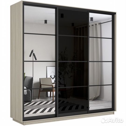 Шкаф-купе 3-дверный шкаф Оптим Двери 4 равные секц