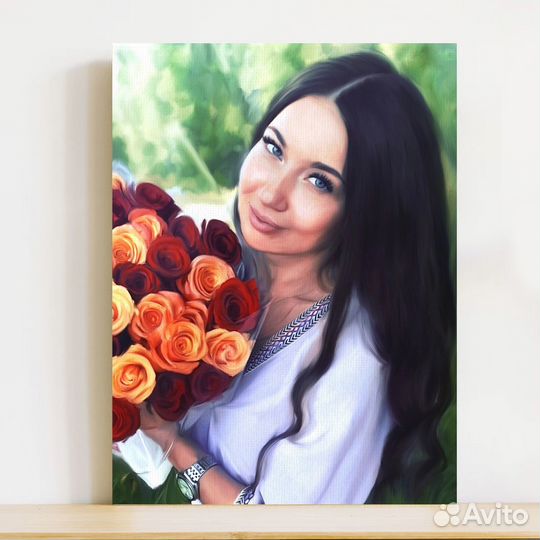 Портрет на холсте по фото, картина на холсте