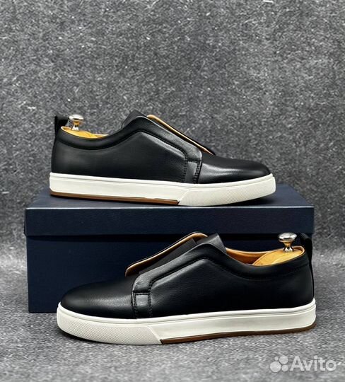 Слипоны мужские экокожа