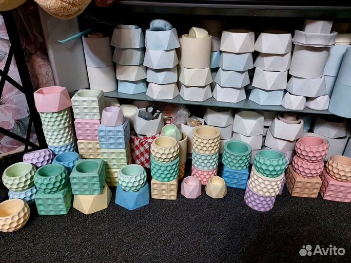 Кашпо гипсовое для интерьера