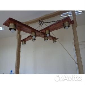 Люстра из дерева Матрена большая