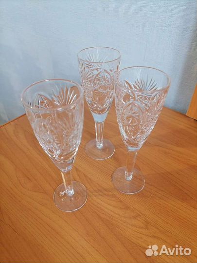 Хрусталь СССР Фужеры большые, рюмки