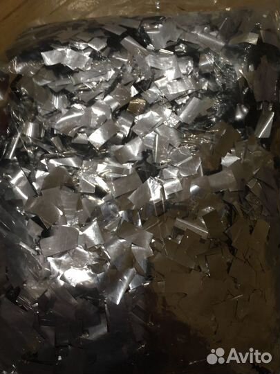 Конфетти металлизированное 10*20мм серебро