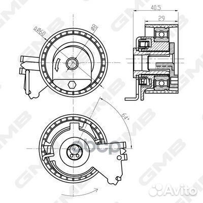 Ролик натяжной ремня грм GTB0230 GMB