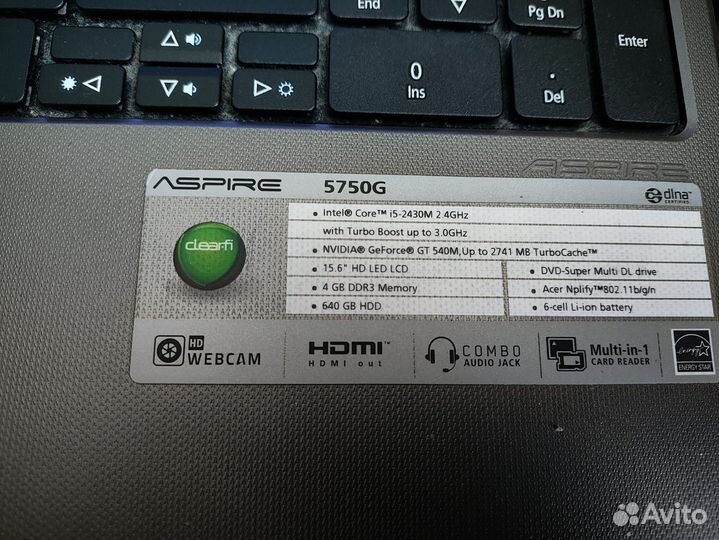 Ноутбук acer aspire 5750g