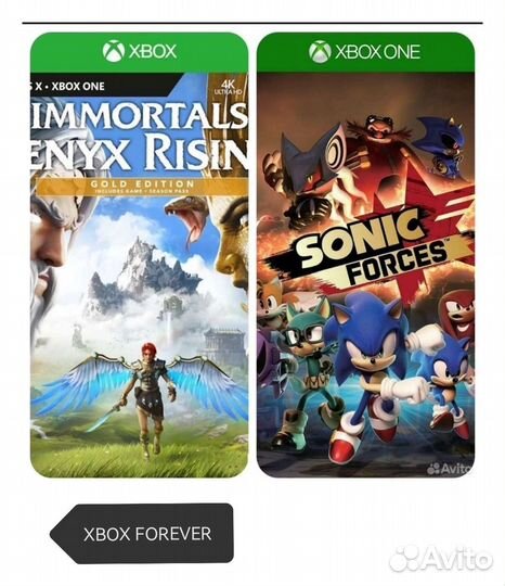 Immortals fenyx rising+sonic forces Xbox One