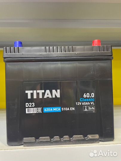 Аккумулятор Titan Asia 60 обратная полярность