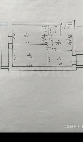 2-к. квартира, 56 м², 5/5 эт.