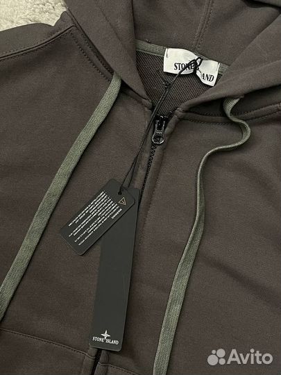 Зип-худи Stone Island серого цвета