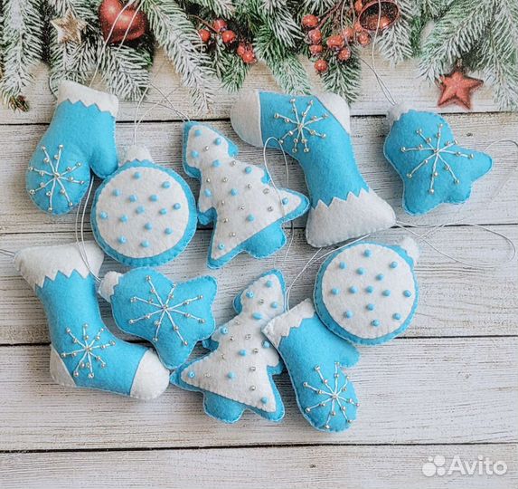 Набор елочных игрушек из фетра