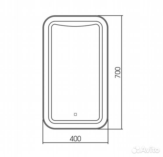 Зеркало 400х700 с led подсветкой и сенсорным выкл