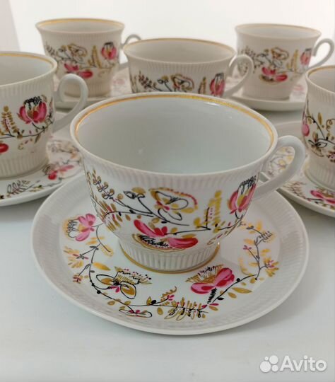 Сервиз на 6 п. Чайные пары. лфз. Душистый горош