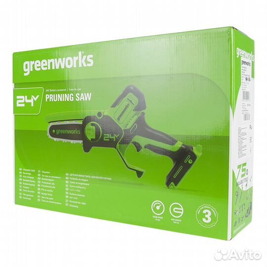 Цепная пила аккумуляторная Greenworks G24MCS10