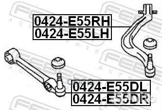 Рычаг подвески 0424-E55DR 0424-E55DR Febest