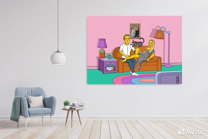 Портрет в стиле Симпсоны и Рик и Морти