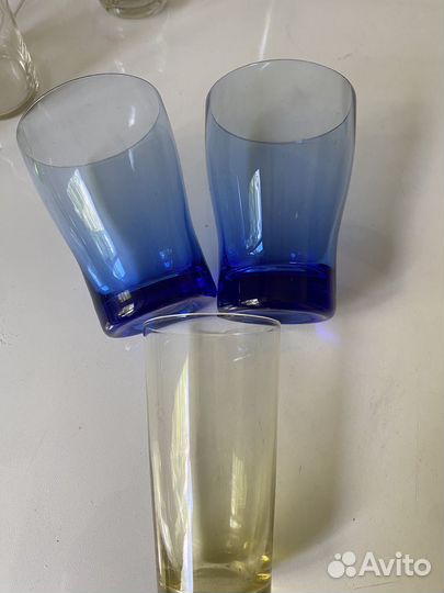 Рюмки, стаканы цветное стеклО СССР одним лотом