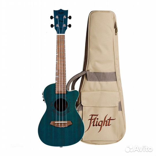 Укулеле концертная Flight DUC 380 CEQ topaz с чех